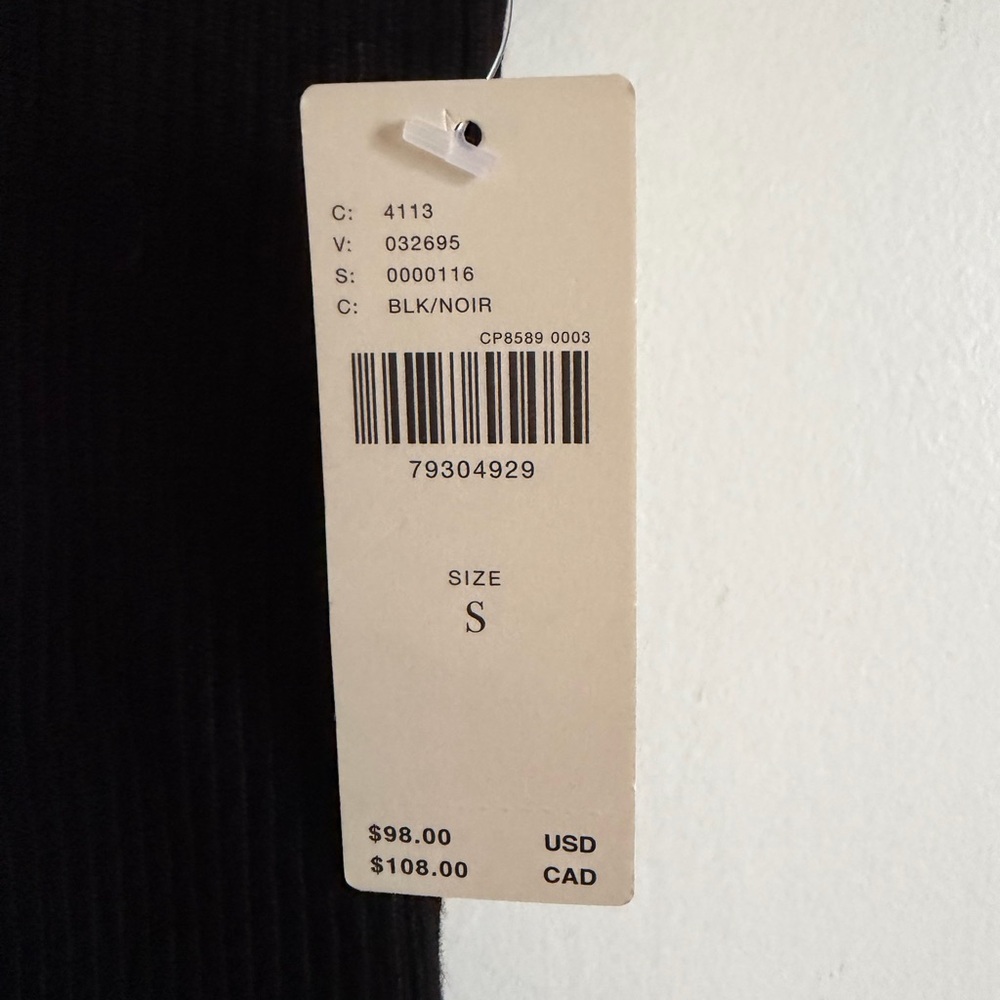 NWT By Anthropologie Black Ruffled Sweater Tank size Small - Picture 8 of 11